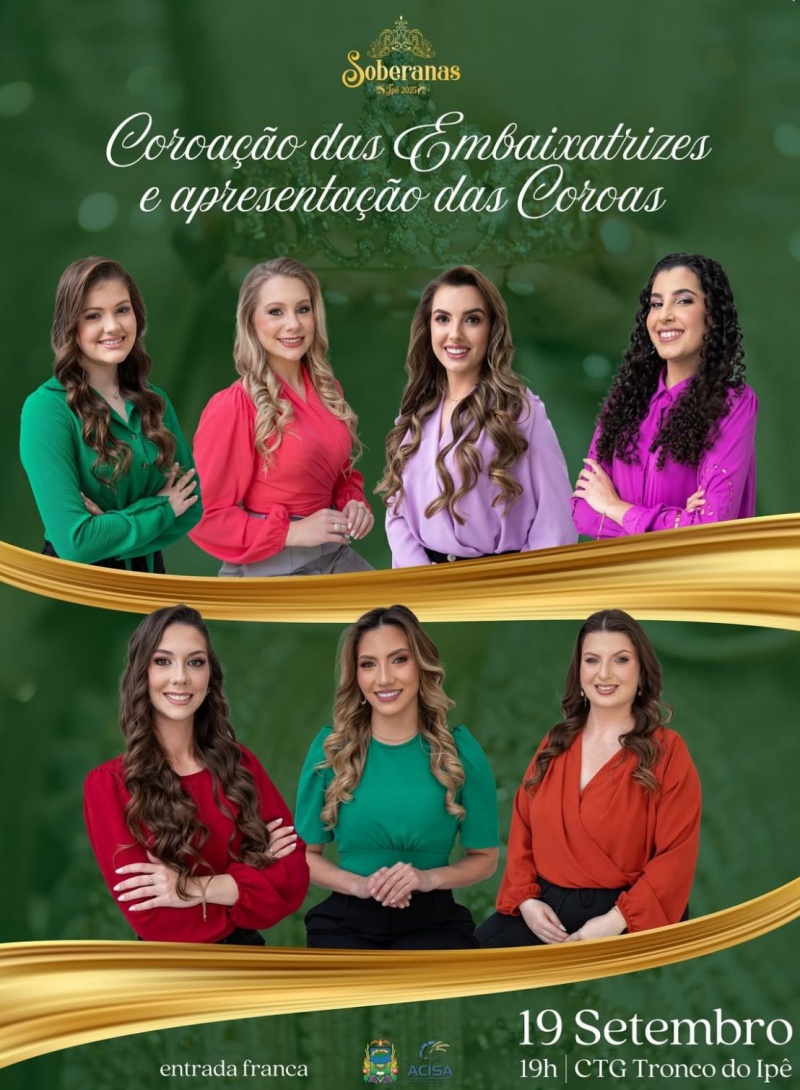 Foto Coroação das Embaixatrizes e Apresentação das Coroas